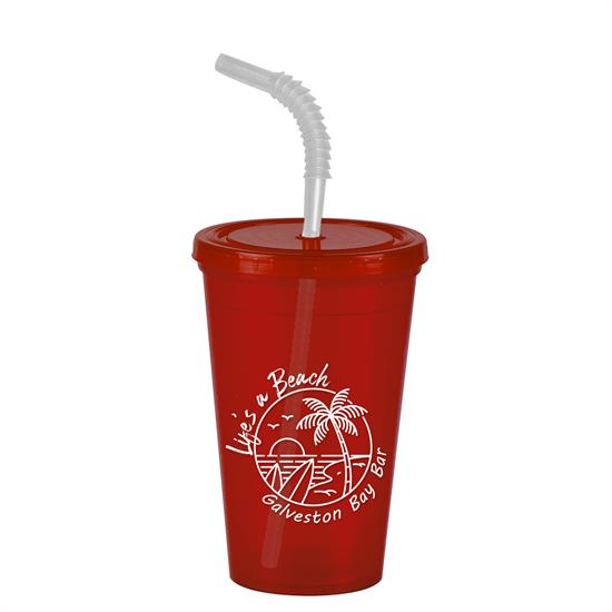 TCP16F - The Pioneer - 16 oz. Insulated Straw Tumbler with Flex Straw